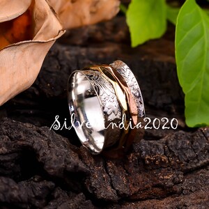 Sterling Silver Spinner Ring: Dainty Anxiety Fidget Ring