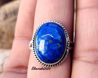 Beautiful Band Ring, Lapis Lazuli Ring, 925 Sterling Silver Ring, Meditation Ring, Lapis Lazuli Jewelry, Women Ring, Gift For Her