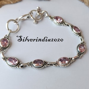 Rose Quartz Bracelet*925  Silver Bracelet*Gemstone Bracelet*Handmade Bracelet*Designer Bracelet*Handmade Bracelet*Wonderful Bracelet*