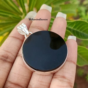 Handmade Black Onyx 925 Sterling Silver Pendant