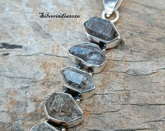 Handmade 925 Silver Herkimer Diamond Pendant: Gemstone Jewelry