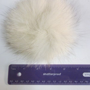 Pompón de piel natural de zorro real de una estola vintage de 4 x 5 pulgadas para carteras, bolsos, cremalleras y otras decoraciones n.° 5