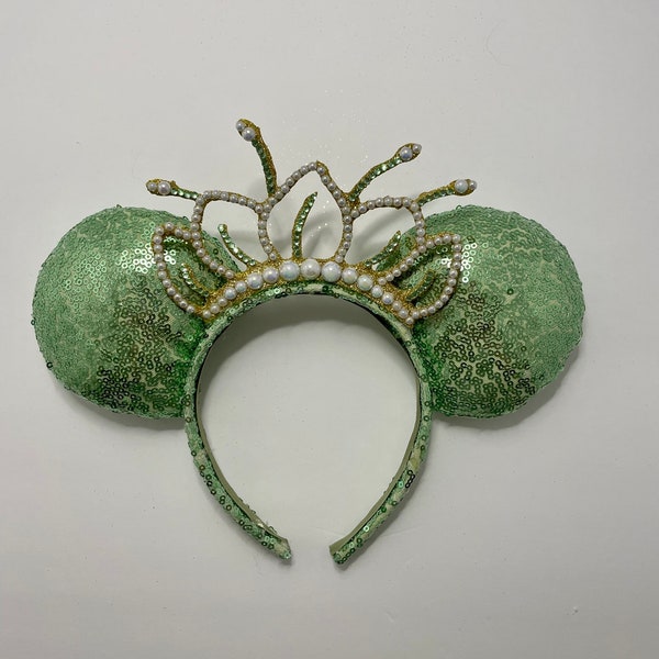 Frog Princess Ears, Tiana Ears, Princess Tiana Ears, Tiana Tiara Ears, Mickey Ears