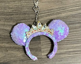 Lost Princess Ears keychain, Tangled Ears, Tangled Tiara Ears, Mickey Ears, Rapunzel Ears