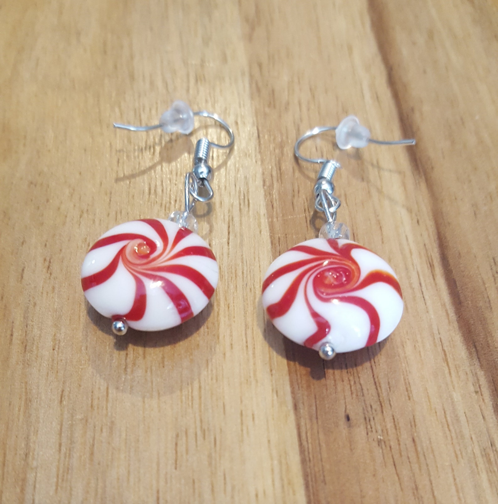 Peppermint candy earrings Etsy
