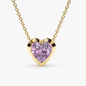 natural amethyst heart pendant necklace