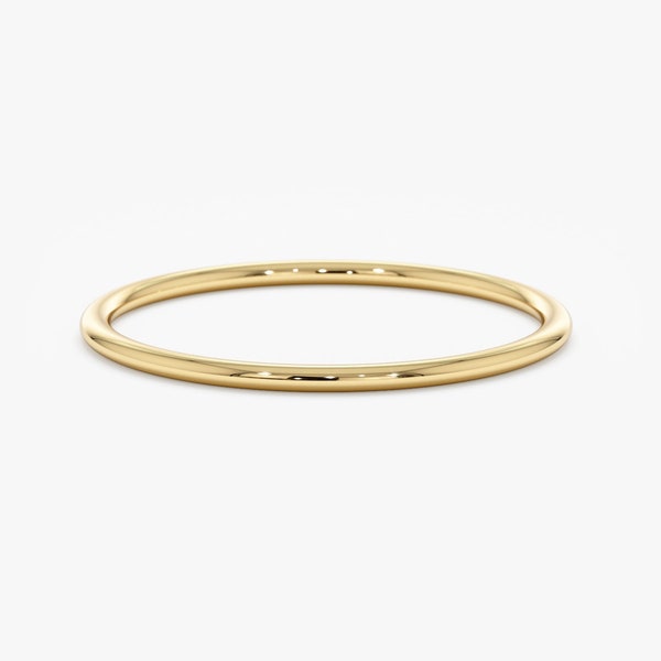 Fede nuziale sottile in oro massiccio, anello in oro semplice, 1 mm, minimalista, delicato anello nuziale, oro 14k, anello sottile, anello impilabile, anello da mignolo, Julia
