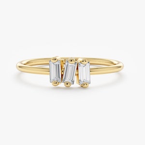 baguette cluster ring in solid gold