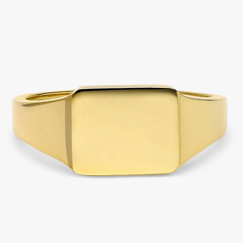 14k Solid Gold Pinky Ring for Men Ring Engravable Etsy