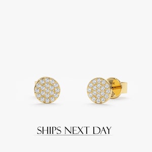White gold disc earrings hot sale