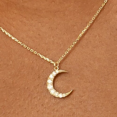 Diamond Crescent Necklace Diamond Moon 