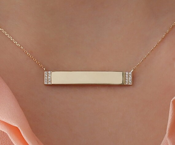 14k Gold Diamond Name Necklace Diamond 