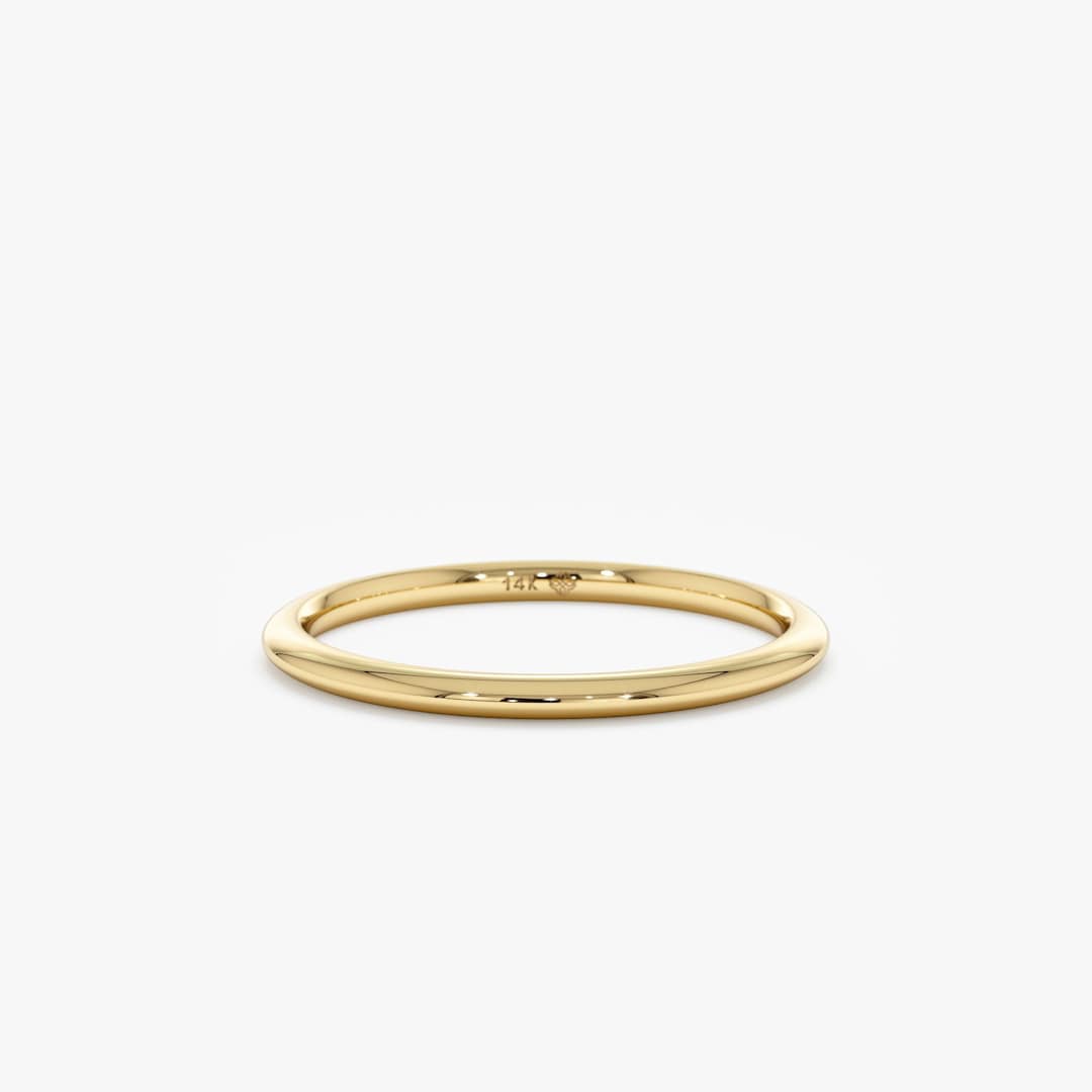 Solid Gold Thin Dome Wedding Rand, Solid Gold Simple Spacer Ring, 14k ...