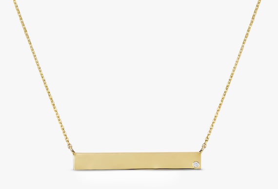 Name tag necklace gold Clearance