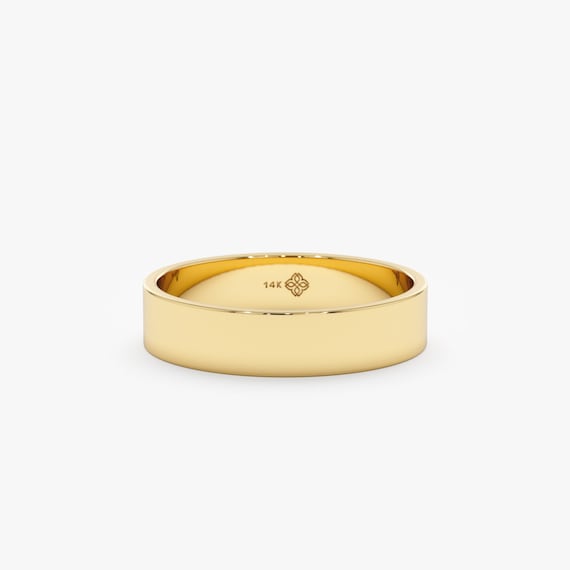 Thick Flat Mirror-Finish Wedding Ring – Ecksand