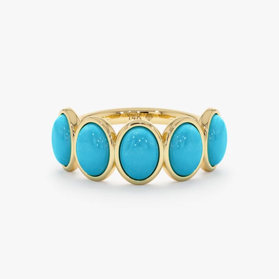 Oval Turquoise Ring, Solid Gold Gemstone Ring, Oval Cabochon Oval Turquoise Ring, Solid Gold Gemstone Ring, Oval Cabochon