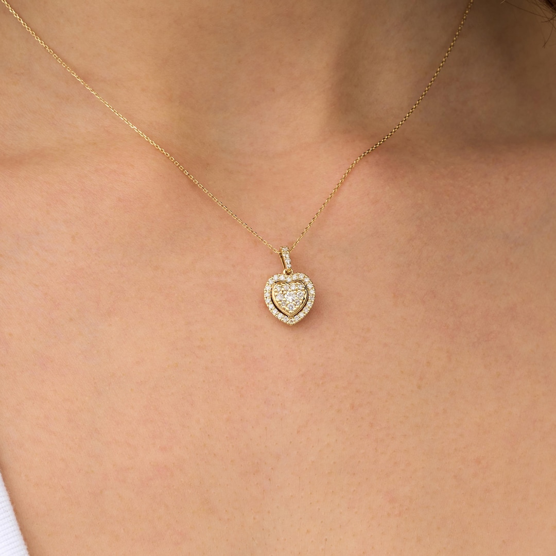 AMJ Heart Pave Diamond Pendant main image 1