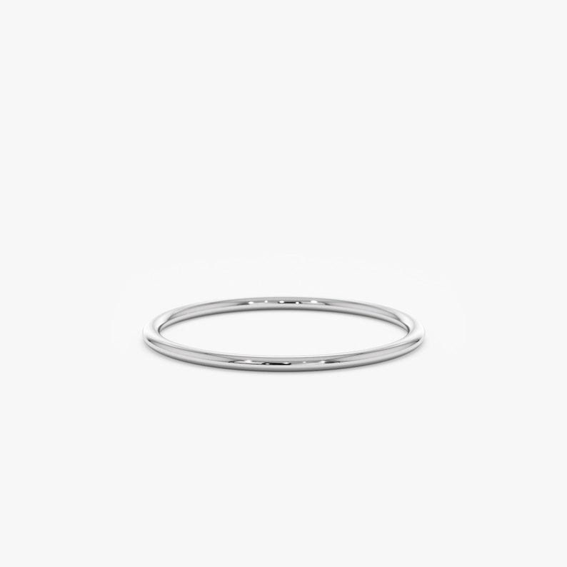 14k white gold classical wedding band