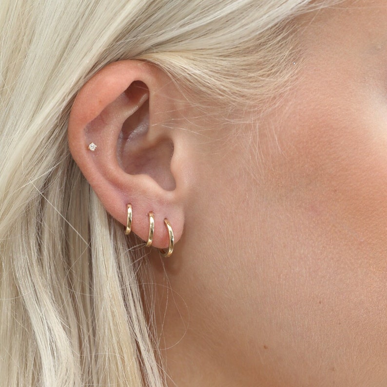 solid gold huggie hoops