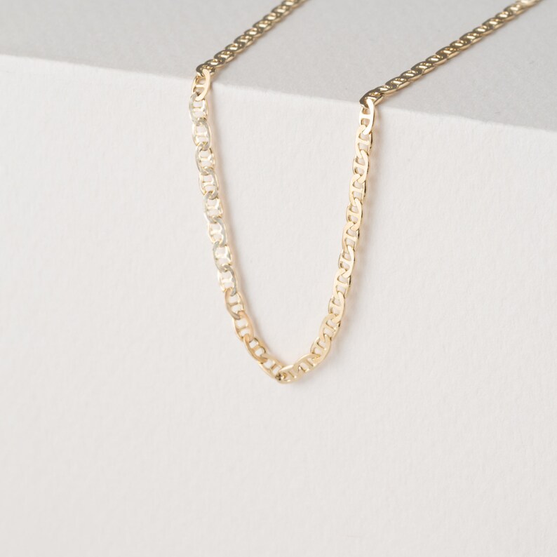 yellow gold mariner chain necklace