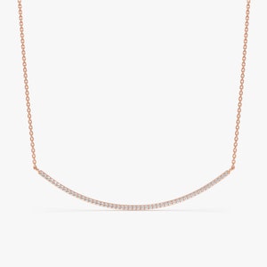 Rose Gold Diamond Bar Necklace