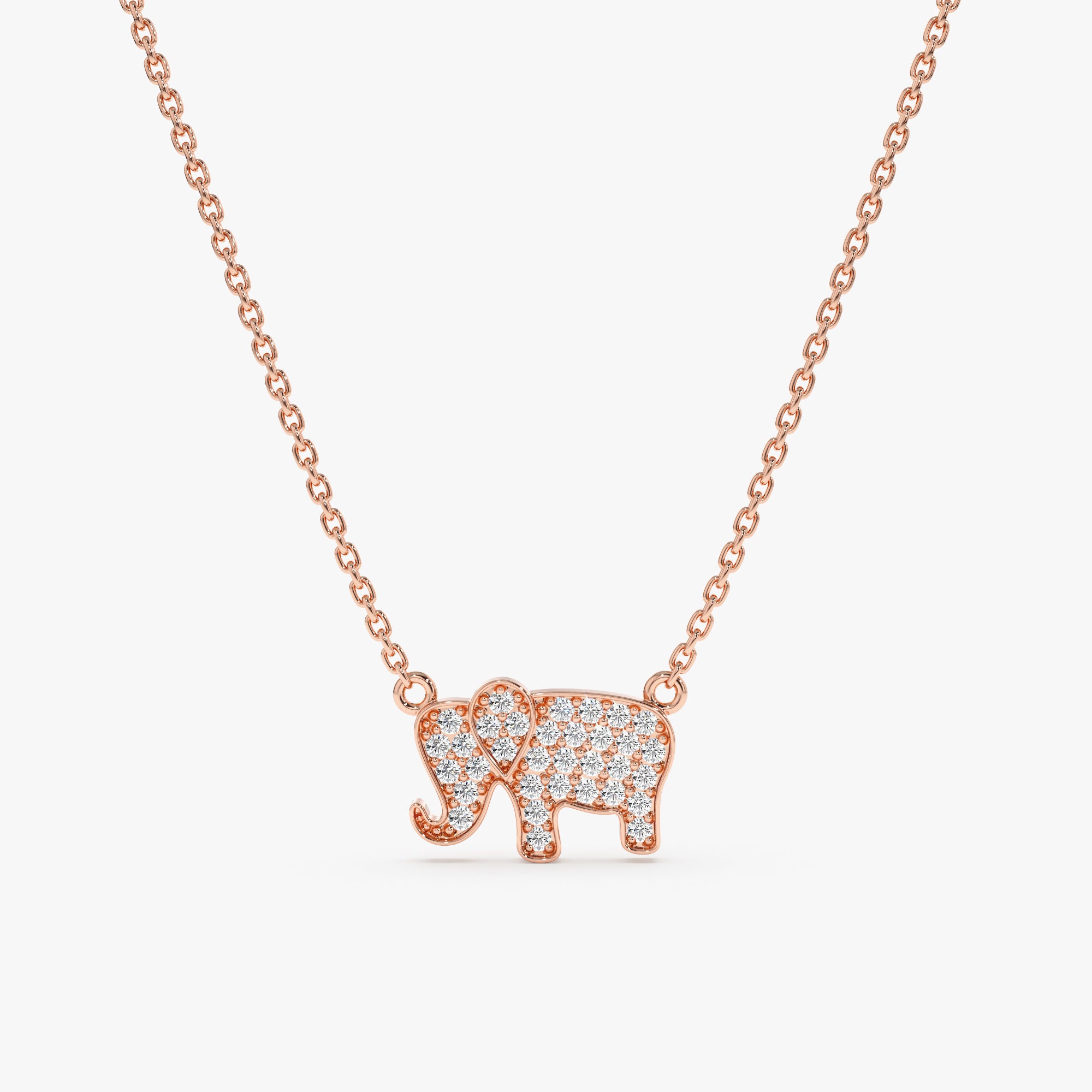 Diamond elephant pendant discount