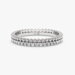 solid white gold prong set ring
