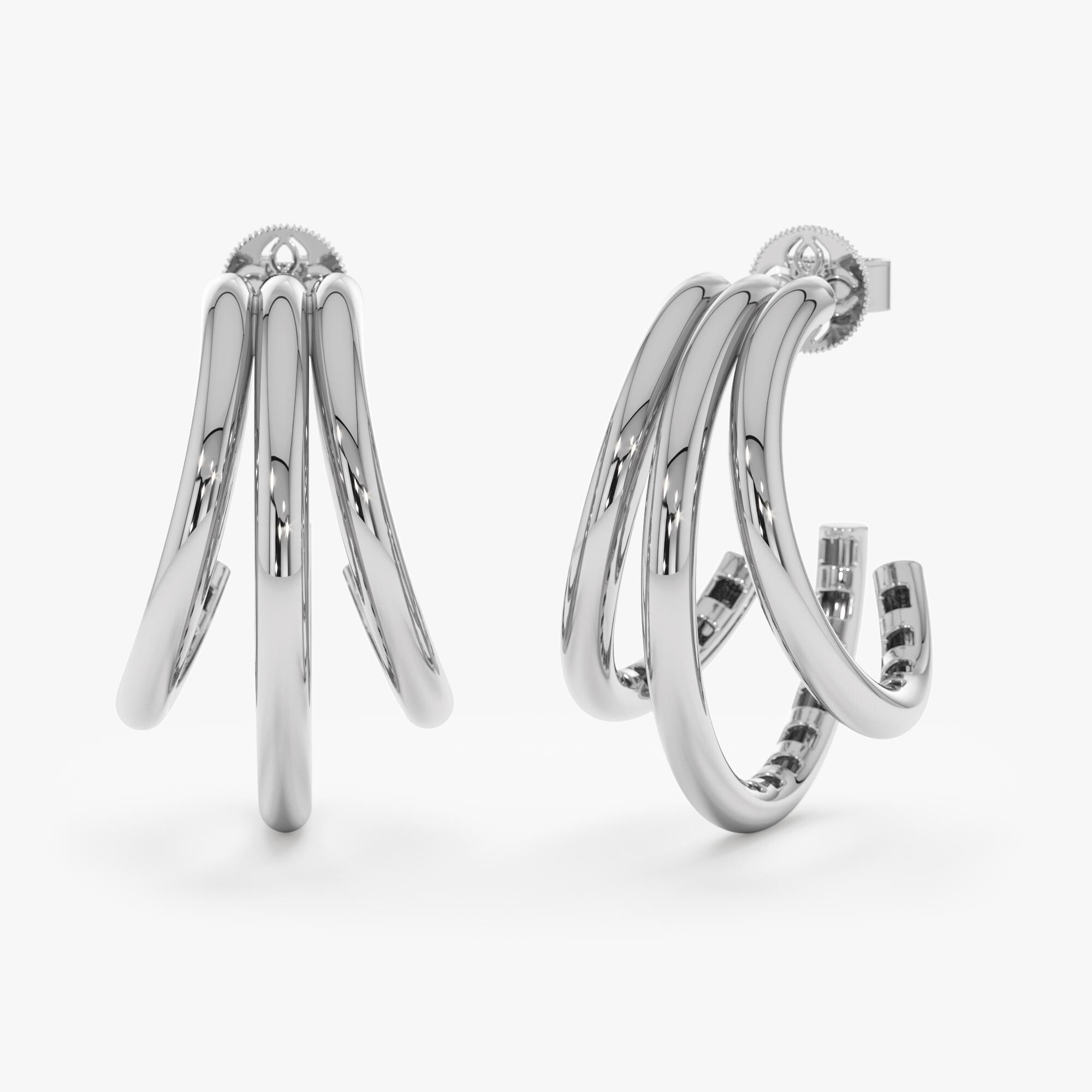 ピアス ME Hoop Earrings (Medium) Triple Hoop Earrings Gold