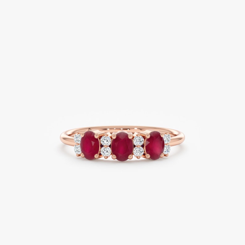 ruby ring in rose gold with diamonds
