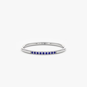 white gold blue sapphire ring