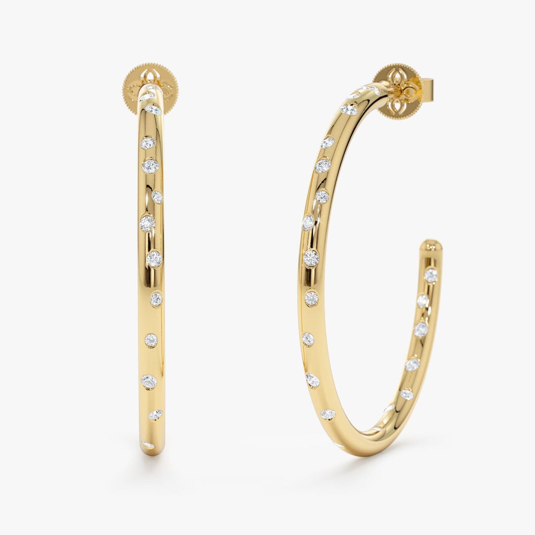LARGE DIAMOND HOOPS main image 1