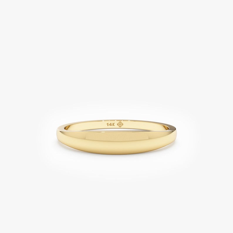 solid gold petite curved ring