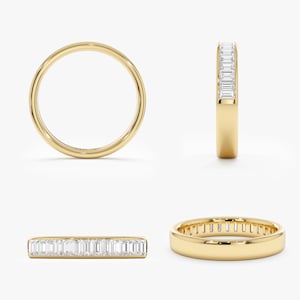 Handmade Solid Gold Lab Grown Diamond Baguette Eternity Band, Zena - Etsy