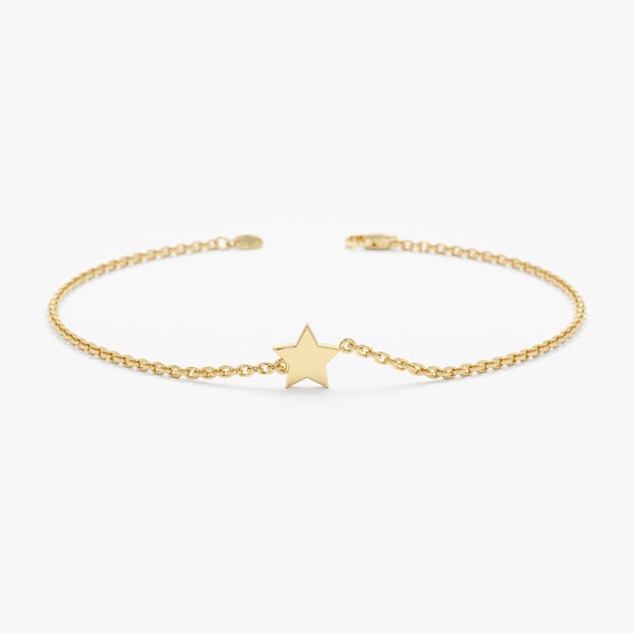 WOVEN FRIENDSHIP BRACELET THIN W/STAR STUD - SUN YELLOW WOVEN FRIENDSHIP BRACELET THIN W/STAR STUD - SUN YELLOW
