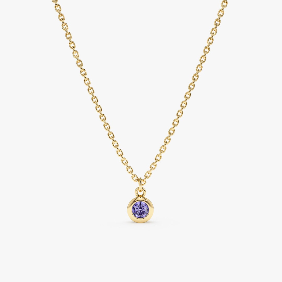 Bakelite & Tanzanite 14k Gold Muse Pendant Necklace main image 0