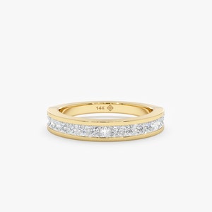 Diamond Ring, Princess-cut Diamond Wedding Band, Diamond Anniversary Ring, Channel Set Fancy Cut Ring, Engagement Stack, 14k and 18k, Paloma