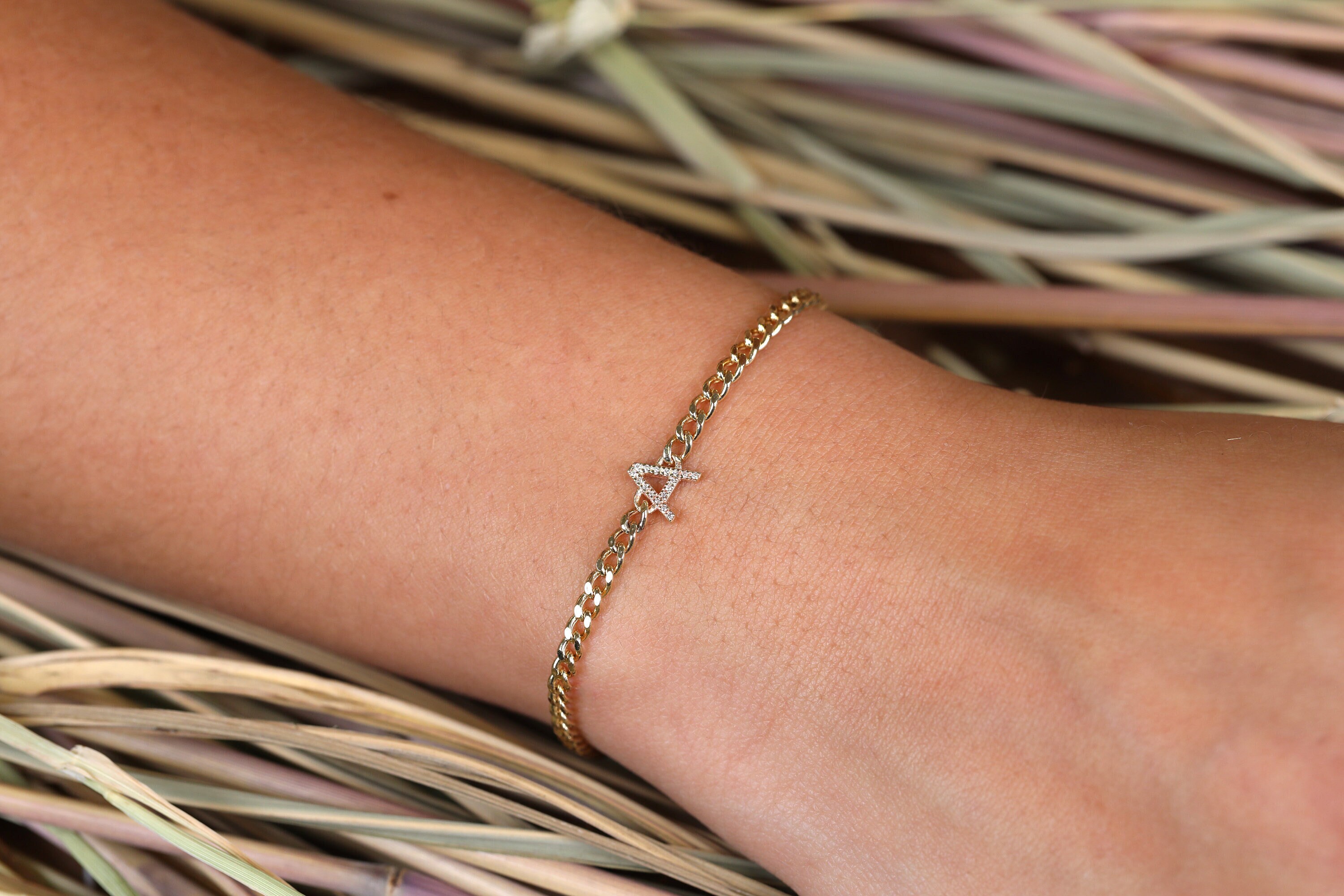 Initial chain bracelet hotsell
