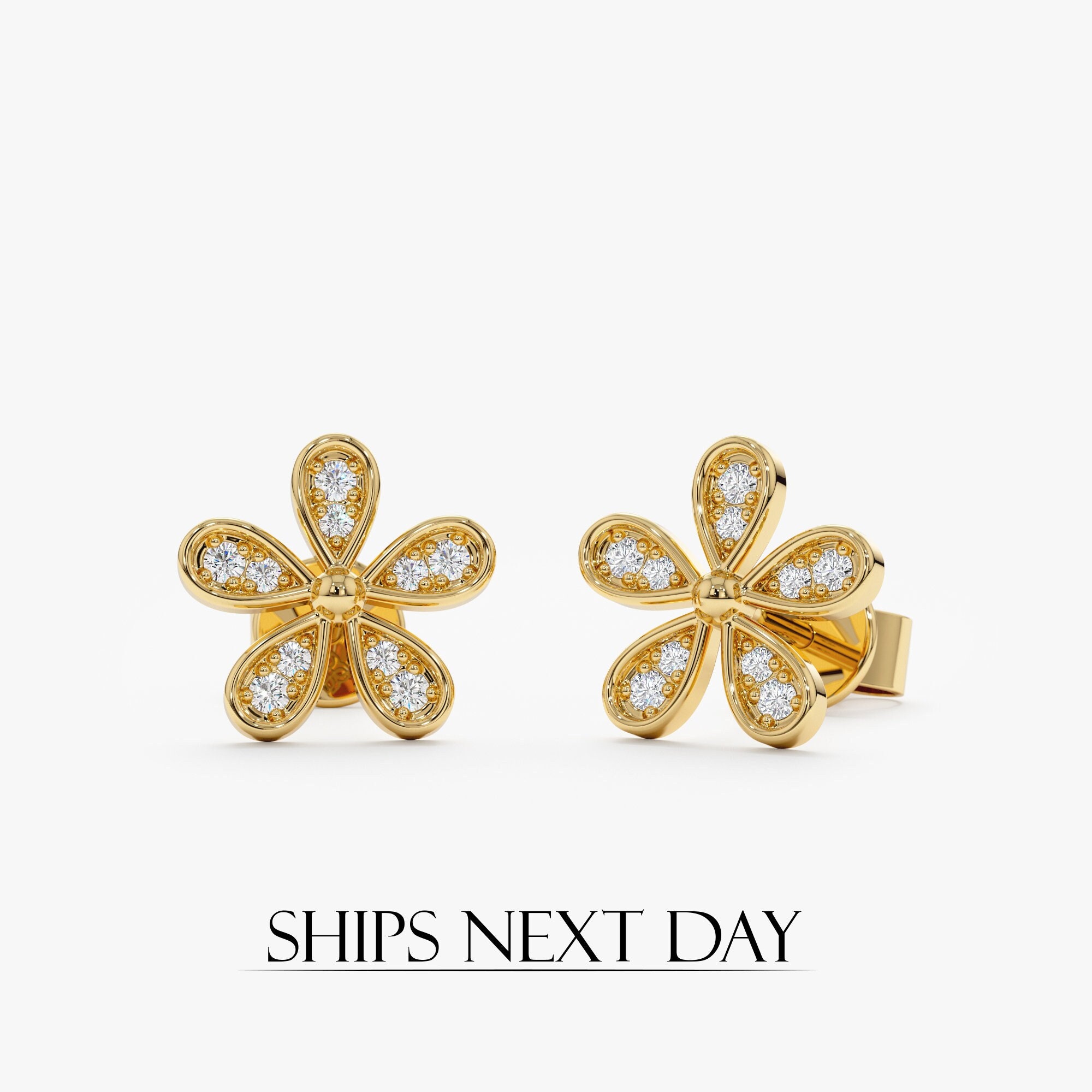 Blooming Trillium Chain Drop gold earrings | Jewelry Online Shopping | Gold  Studs & Earrings