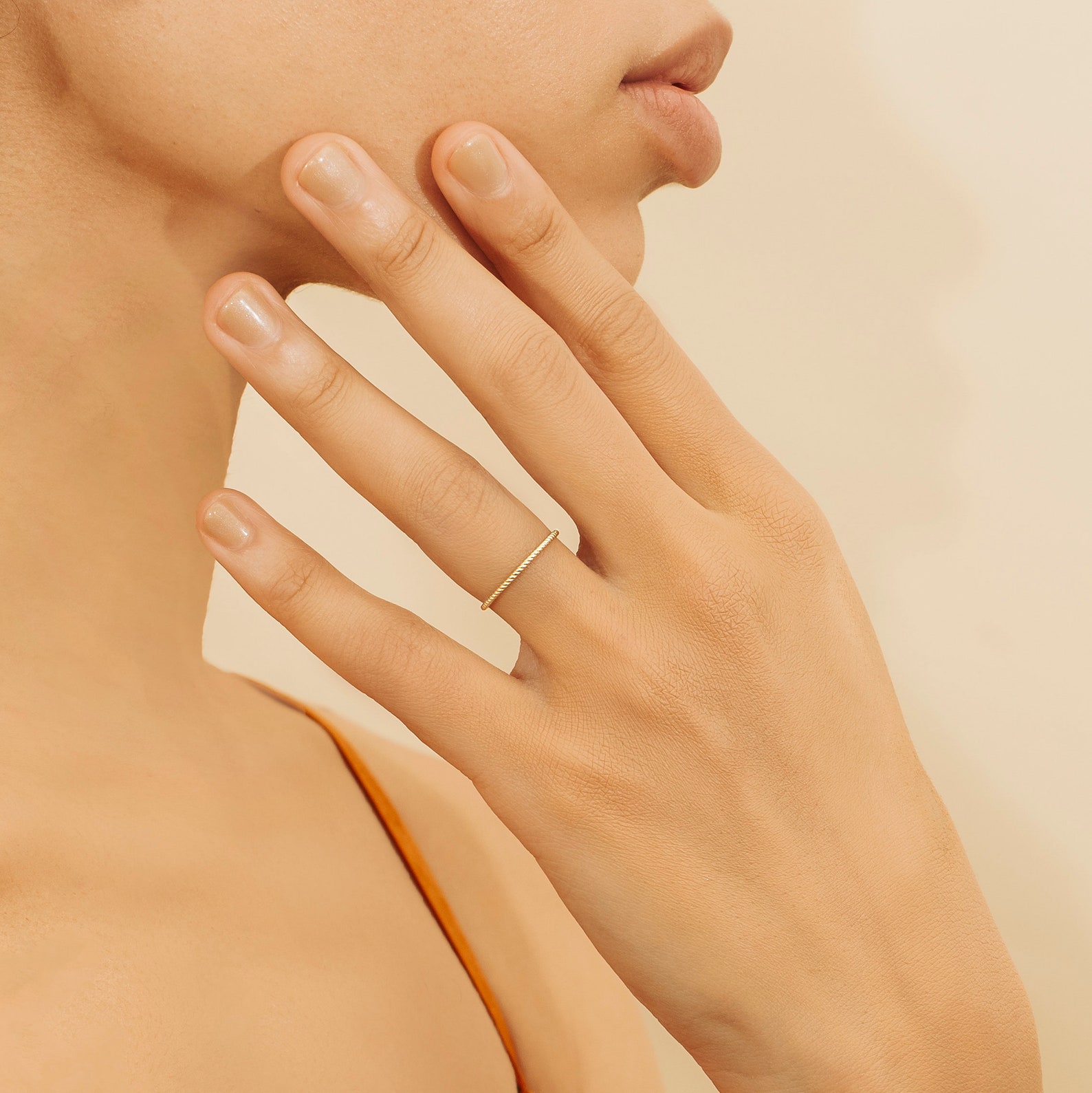 Solid Gold Braided Rope Ring Dainty Twist Ring 1.2mm Twisted | Etsy