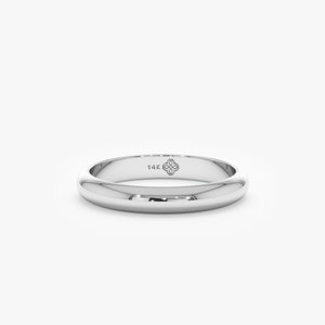 round dome ring in white gold