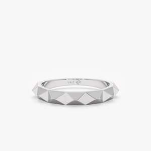 solid white gold spike ring
