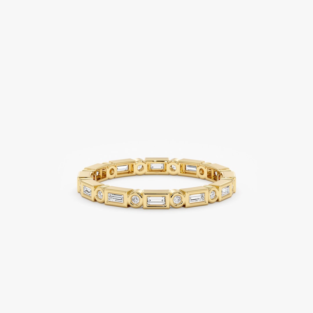 14k Diamond Eternity Band Solid Gold and Natural Diamonds - Etsy