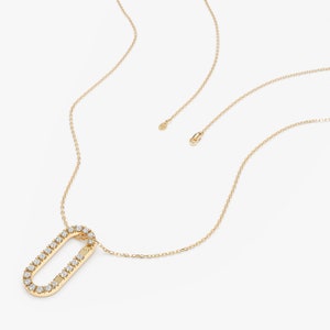 Diamond Charm Enhancer, Diamond Lock, Diamond Clasp, Diamond Charm Holder, Diamond Paperclip Charm, 14k Solid Yellow Gold Necklace Charm,Mai image 8