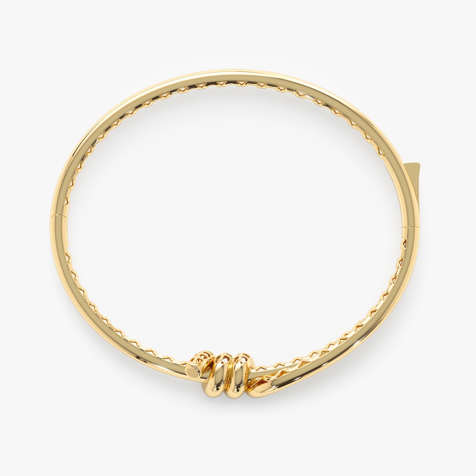 アクセサリー Simple Gold Bangle K10YG Polished Twist Bangle Bracelet 10K Yellow Gold | Kay Outlet