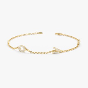 LOVE letter bracelet with natural diamonds