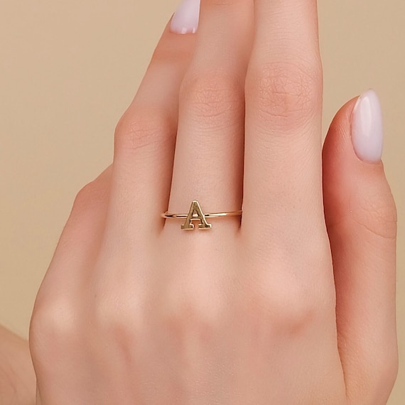 Gentle Heart Initial Ring [Sterling Silver]