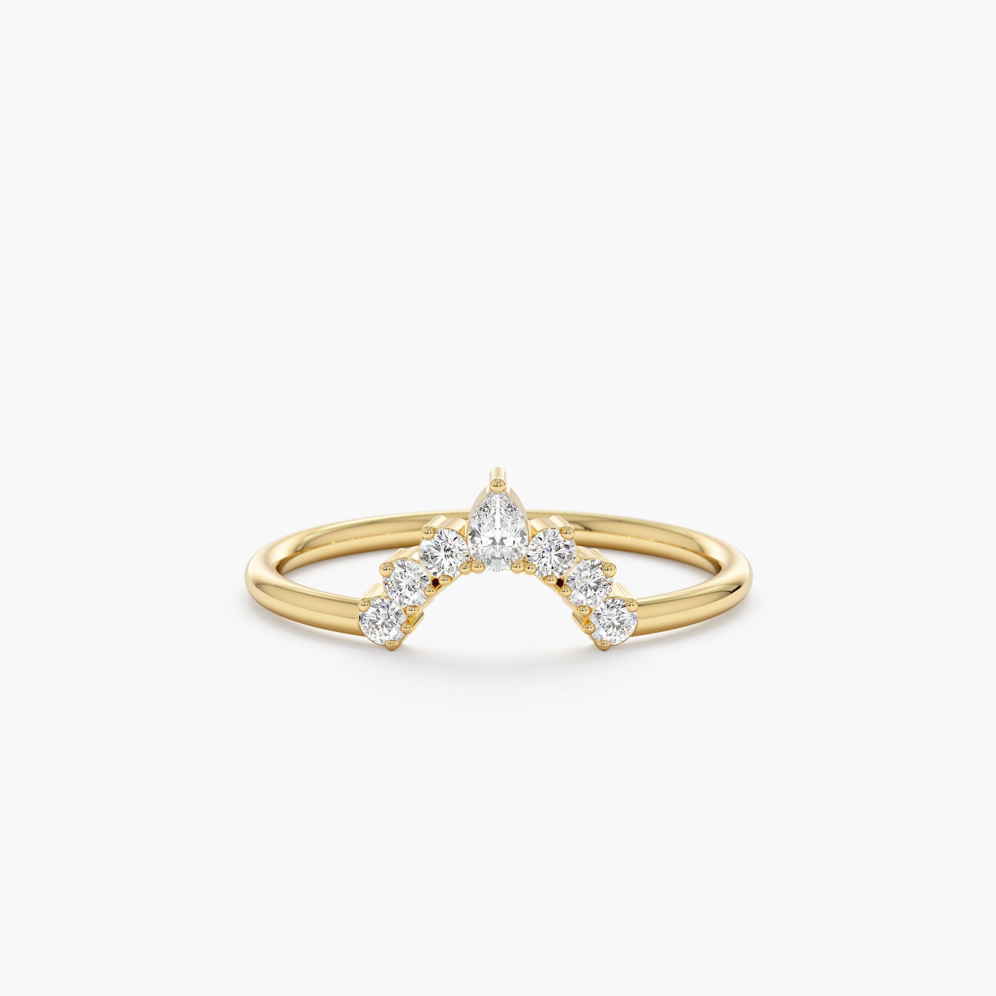 Diamond Ring, Engagement Ring Stack, Nesting Ring, Perfect choice to stack engagement ring or other Solitaire Setting, Wedding Band, Mahsa