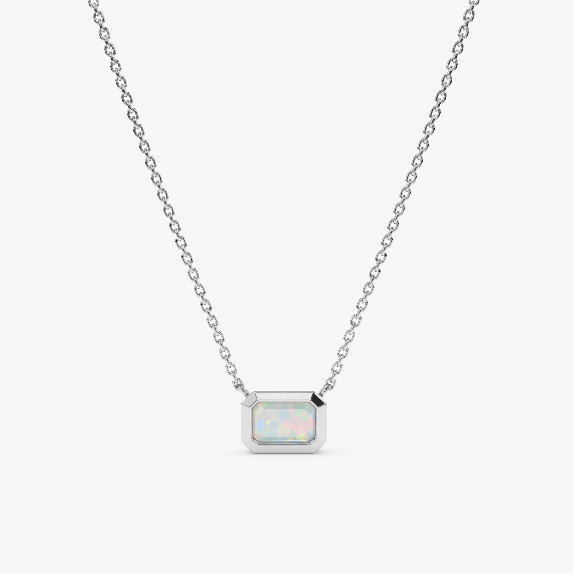 【2plan】24FW★ LAN ARCHIVE] Octagonal Stone Necklace Pave Diamond Octagon Pendant Necklace | Jill Duzan Jewelry