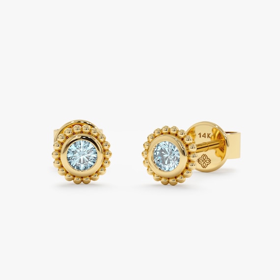 14k gold sale birthstone stud earrings