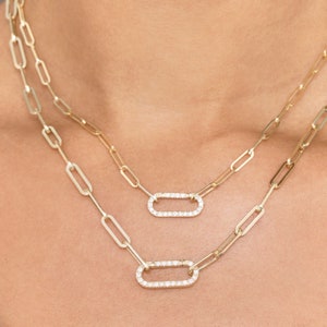 Diamond Charm Enhancer, Diamond Lock, Diamond Clasp, Diamond Charm Holder, Diamond Paperclip Charm, 14k Solid Yellow Gold Necklace Charm,Mai image 7